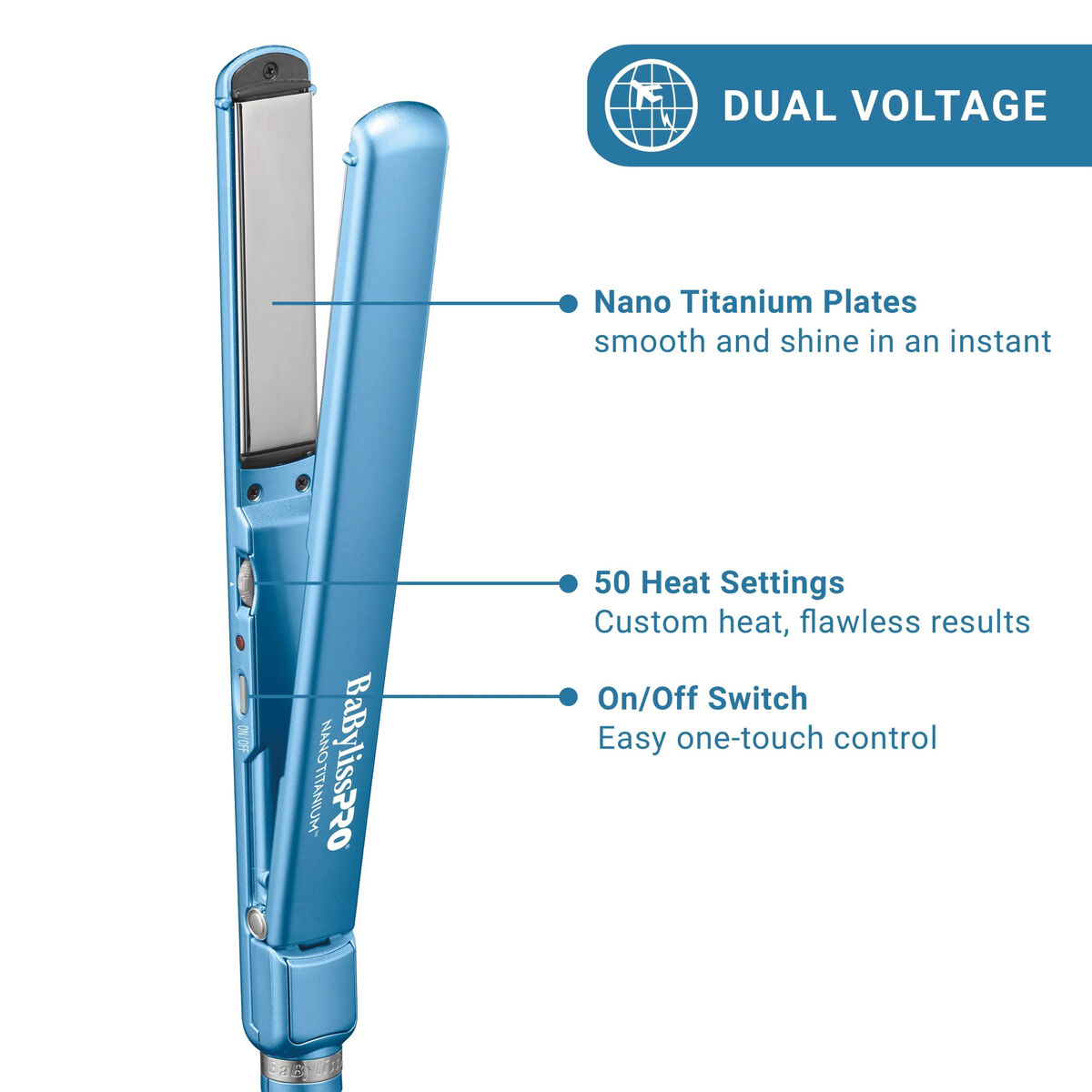 BaBylissPRO&reg; Nano Titanium&trade; 1&frac14;" Spring Curl Iron & 1" Ultra-Thin Flat Iron Prepack, , hi-res 8