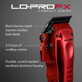 BaBylissPRO&reg; Limited Edition LO-PROFX Compact Clipper (Red), , hi-res 5