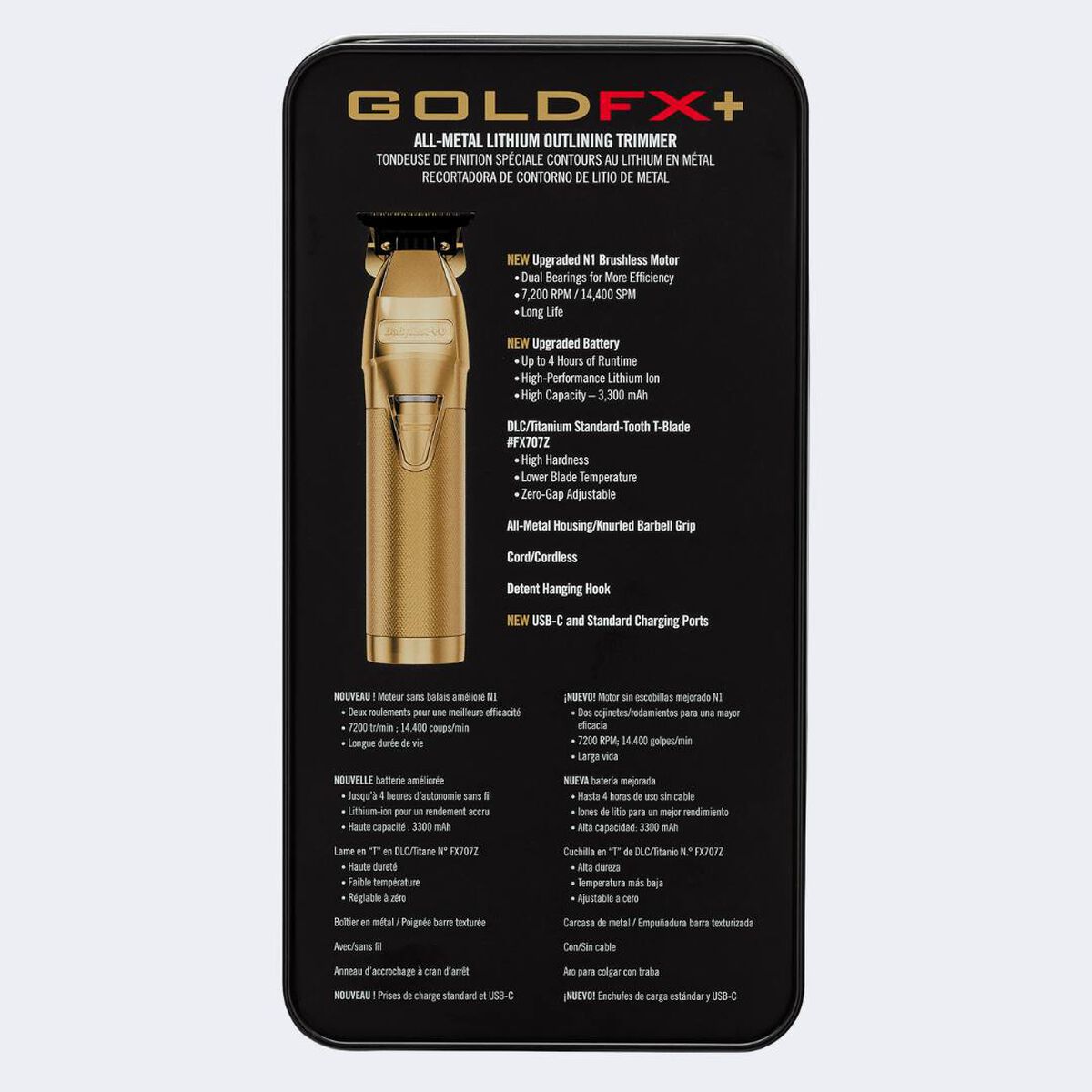 BaBylissPRO&reg; GoldFX+ All-Metal Lithium Outlining Trimmer, , hi-res 7