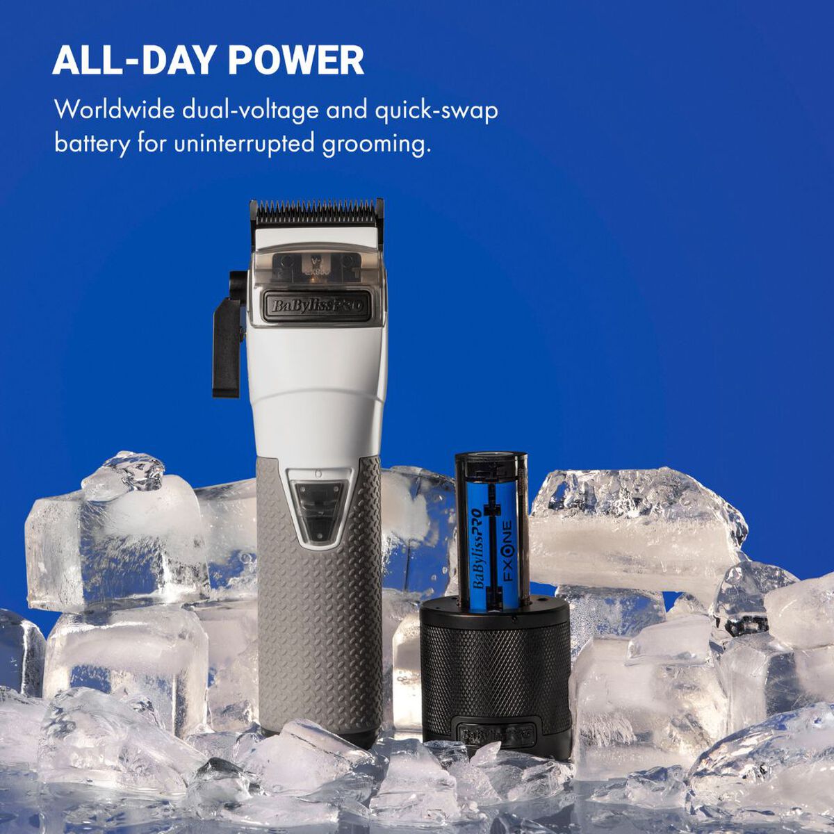 BaBylissPRO&reg; Limited Edition FXONE All-Metal Interchangeable Battery Clipper FrostByte, , hi-res 4