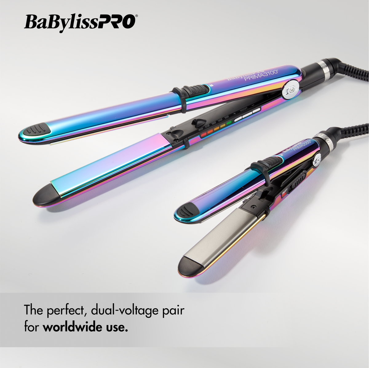 BaBylissPRO&reg; Nano Titanium&trade; Iridescent Prima3100 & Prima2000 Styling Irons Prepack, , hi-res 8
