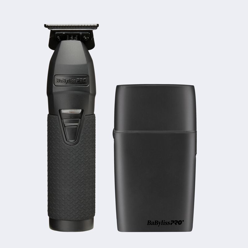 BaBylissPRO&reg; BlackFX All-Metal Trimmer & Double-Foil Shaver Prepack, , hi-res