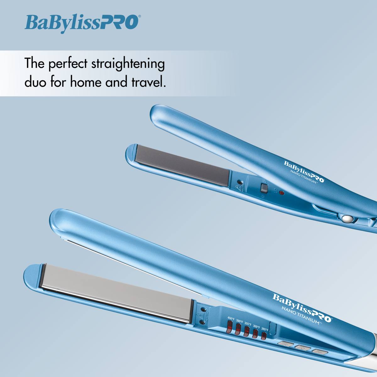 BaBylissPRO&reg; Nano Titanium&trade; 1" Ultra-Sleek Flat Iron & 3/4" Ultra-Sleek Straightener Prepack, , hi-res 3