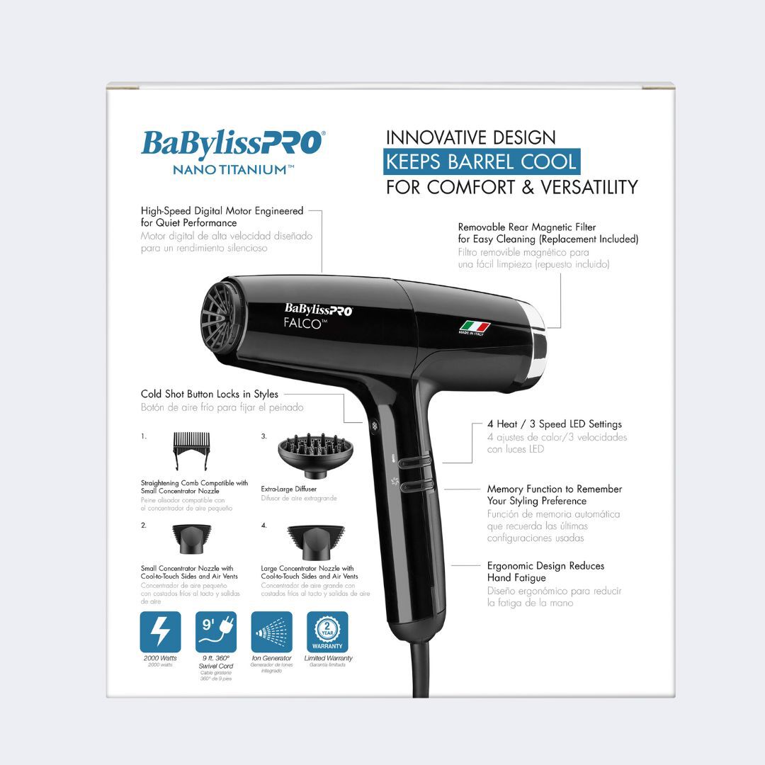 BaBylissPRO® Nano Titanium™ Professional Italian High-Speed Falco