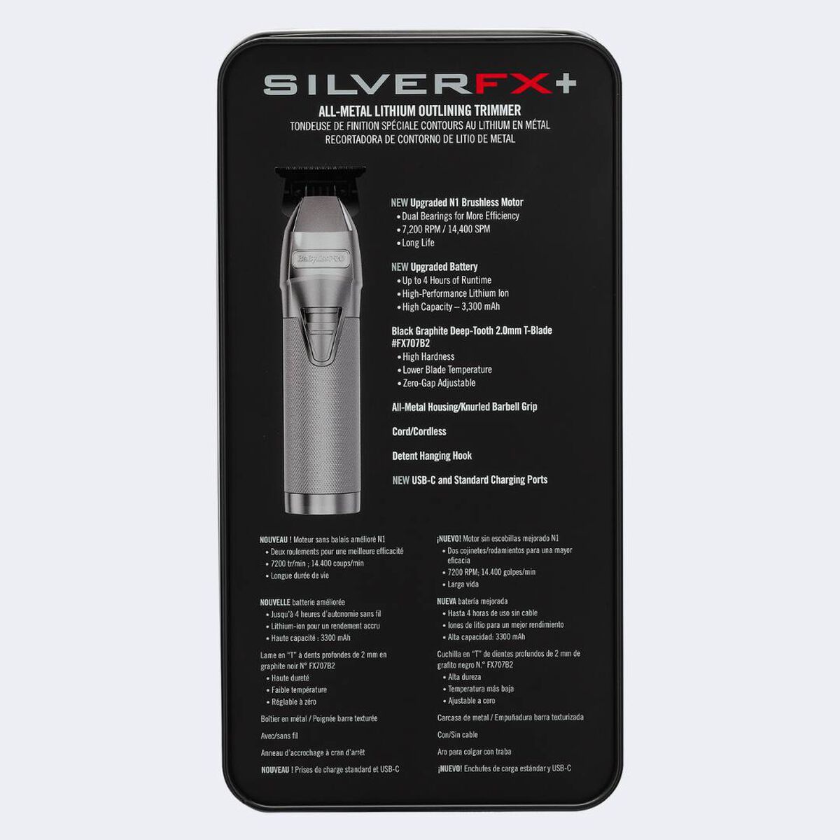 BaBylissPRO&reg; SilverFX+ All-Metal Lithium Outlining Trimmer, , hi-res 7