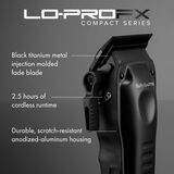 BaBylissPRO&reg; LO-PROFX Compact Series Clipper (Matte Black), , hi-res 4
