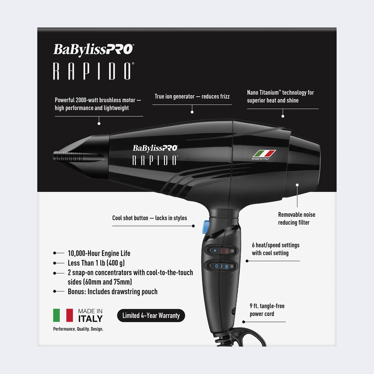 BaBylissPRO&reg; Rapido&reg;  Dryer (BLACK), , hi-res 7