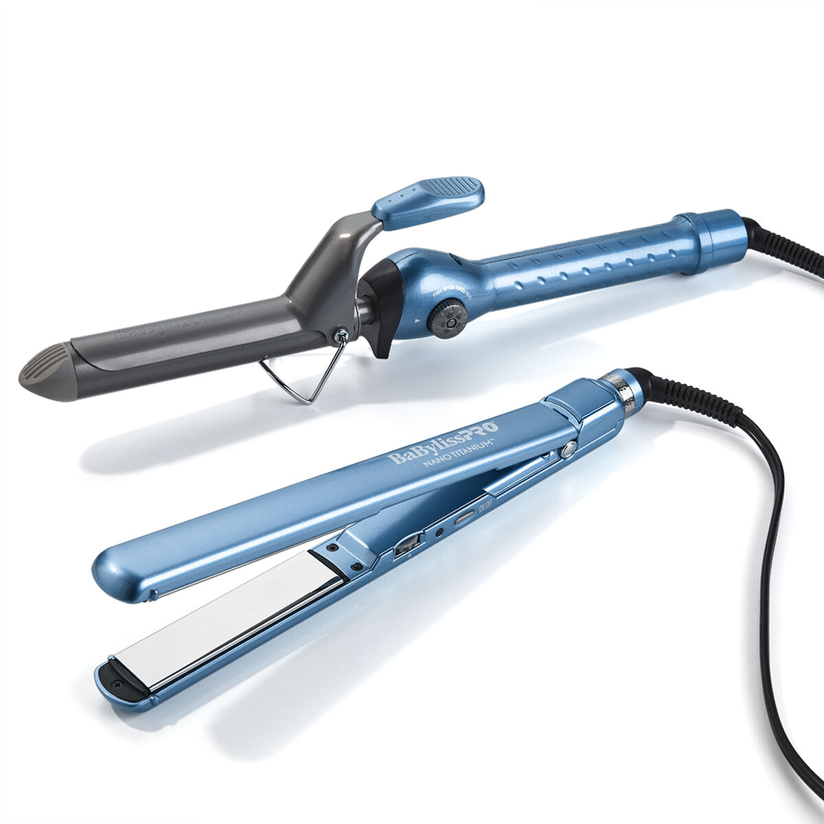 BaBylissPRO&reg; Nano Titanium&trade; 1.25" Spring Curling Iron & 1" Ultra-Thin Flat Iron Gift Set, , hi-res 2