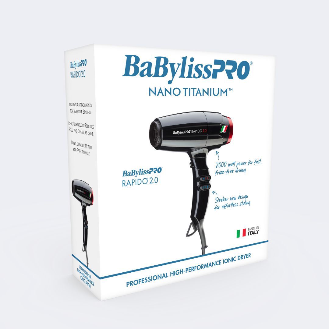 【未使用】BaByliss BABMC2PJ High Speed Rapido 2.0 Hair Dryer | Italian, Lightweight | BaBylissPRO