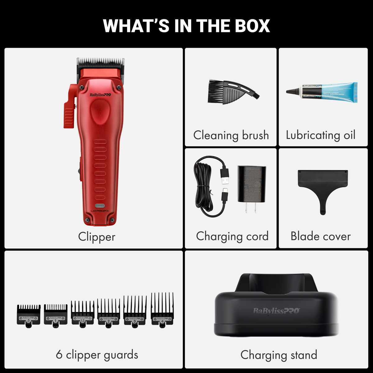 BaBylissPRO&reg; Limited Edition LO-PROFX Compact Clipper (Red), , hi-res 9