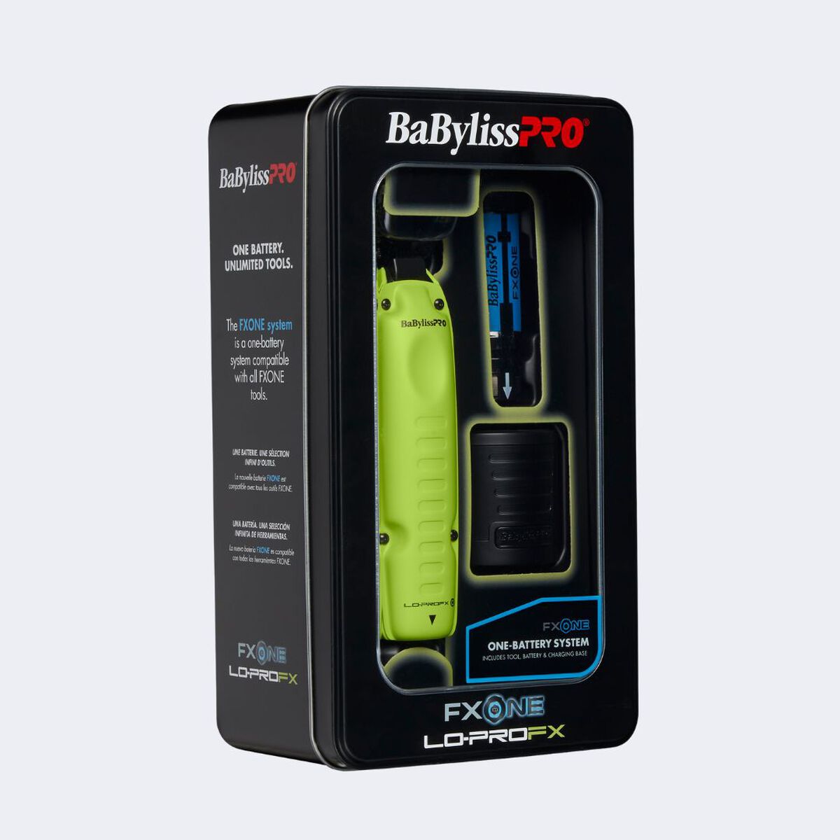 BaBylissPRO&reg; FXONE&trade; Lo-ProFX Limited Edition Neon Yellow Trimmer (Kit Includes Charging Base & Battery), , hi-res 3