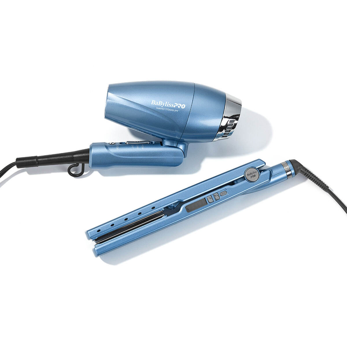 BaBylissPRO&reg; Nano Titanium&trade; Limited Edition Compact Folding Ionic Dryer & 1.25" Digital Ionic Flat Iron Prepack, , hi-res 3