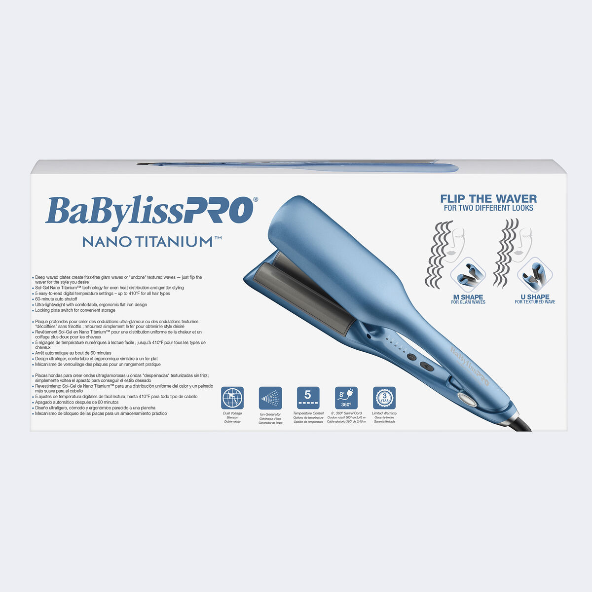 BaBylissPRO&reg; Nano Titanium&trade; Ionic Deep Waver, , hi-res 6