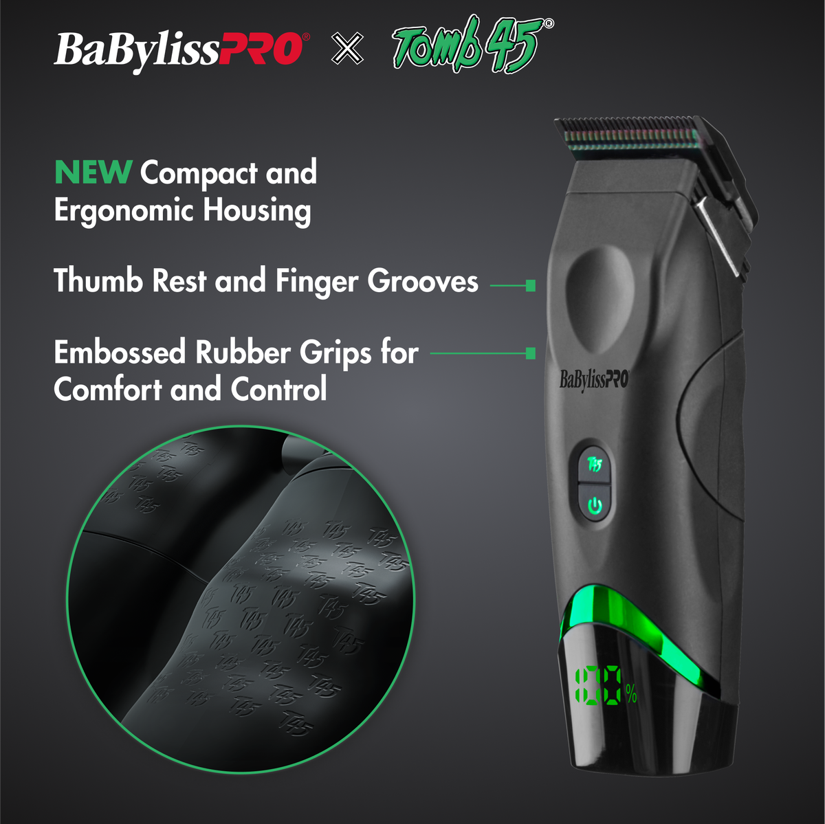 BaBylissPRO&reg; x Tomb45&reg; Wireless-Charging Clipper, , hi-res 7