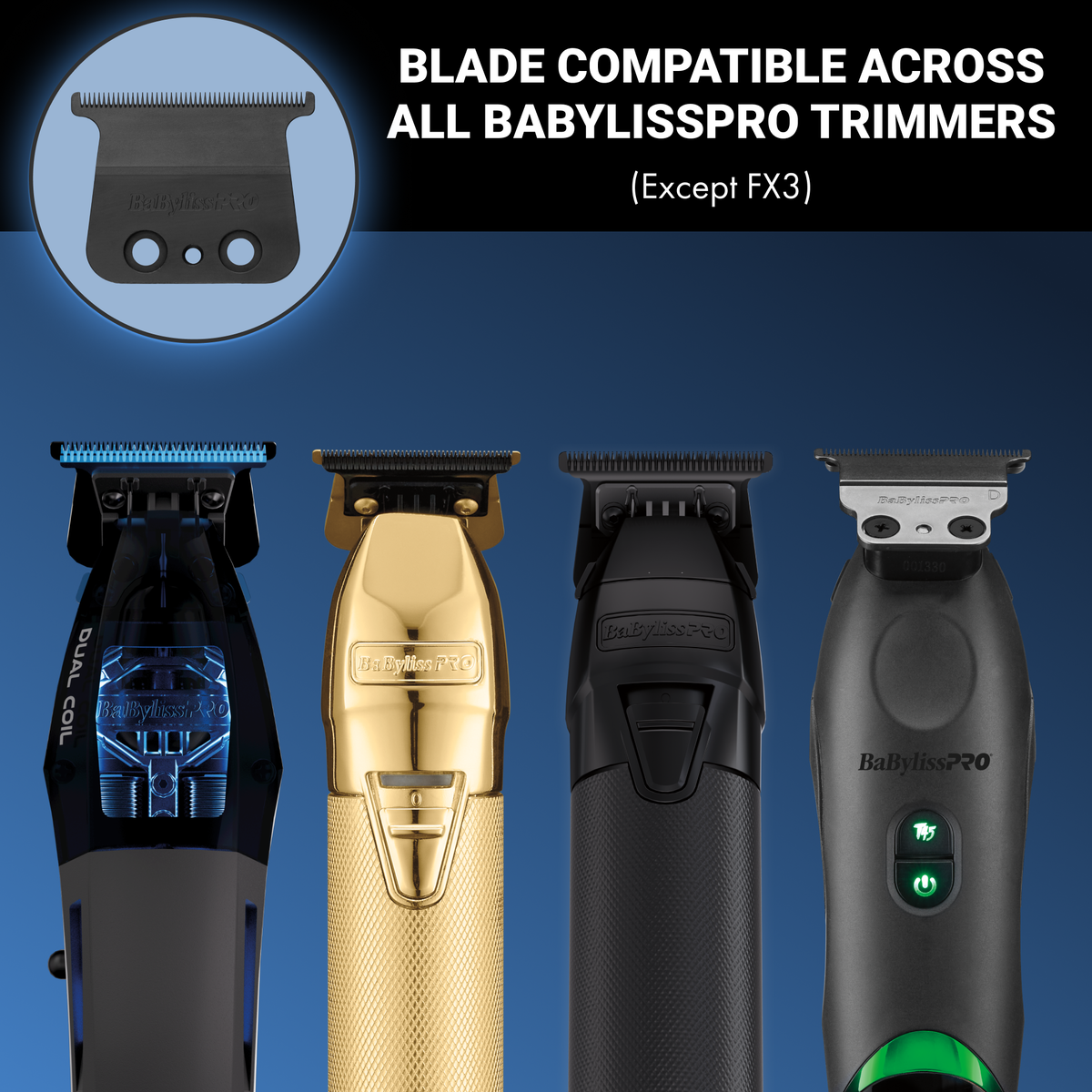 BaBylissPRO® Deep-Tooth Metal Injection Molded T-Blade