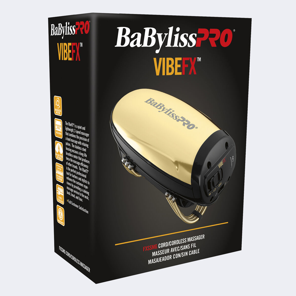 BaBylissPRO&reg; VIBEFX&trade; Cord/Cordless Massager (GOLD), , hi-res 2