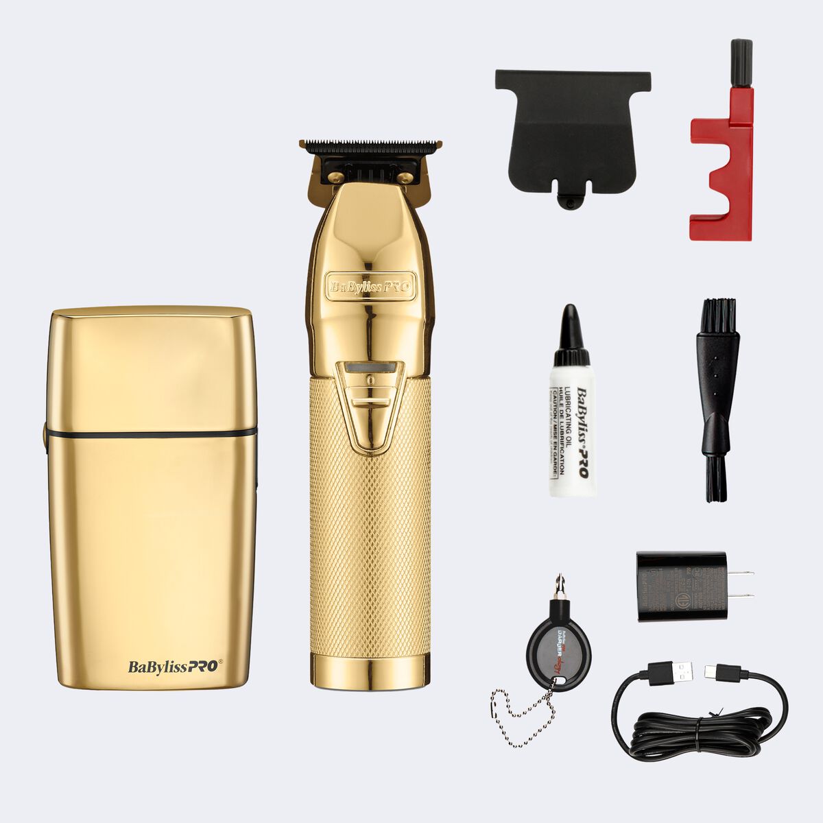 BaBylissPRO&reg; GoldFX All-Metal Trimmer & Double-Foil Shaver Prepack, , hi-res 3