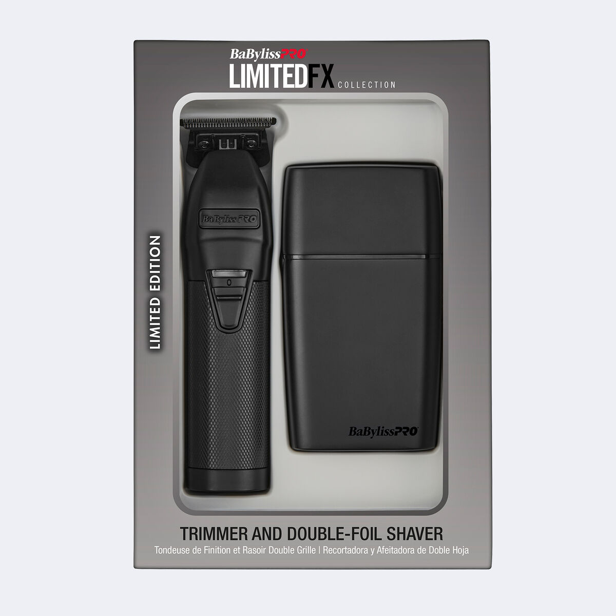 BaBylissPRO&reg; LimitedFX Matte Black Trimmer and Double-Foil Shaver Gift Set, , hi-res 1
