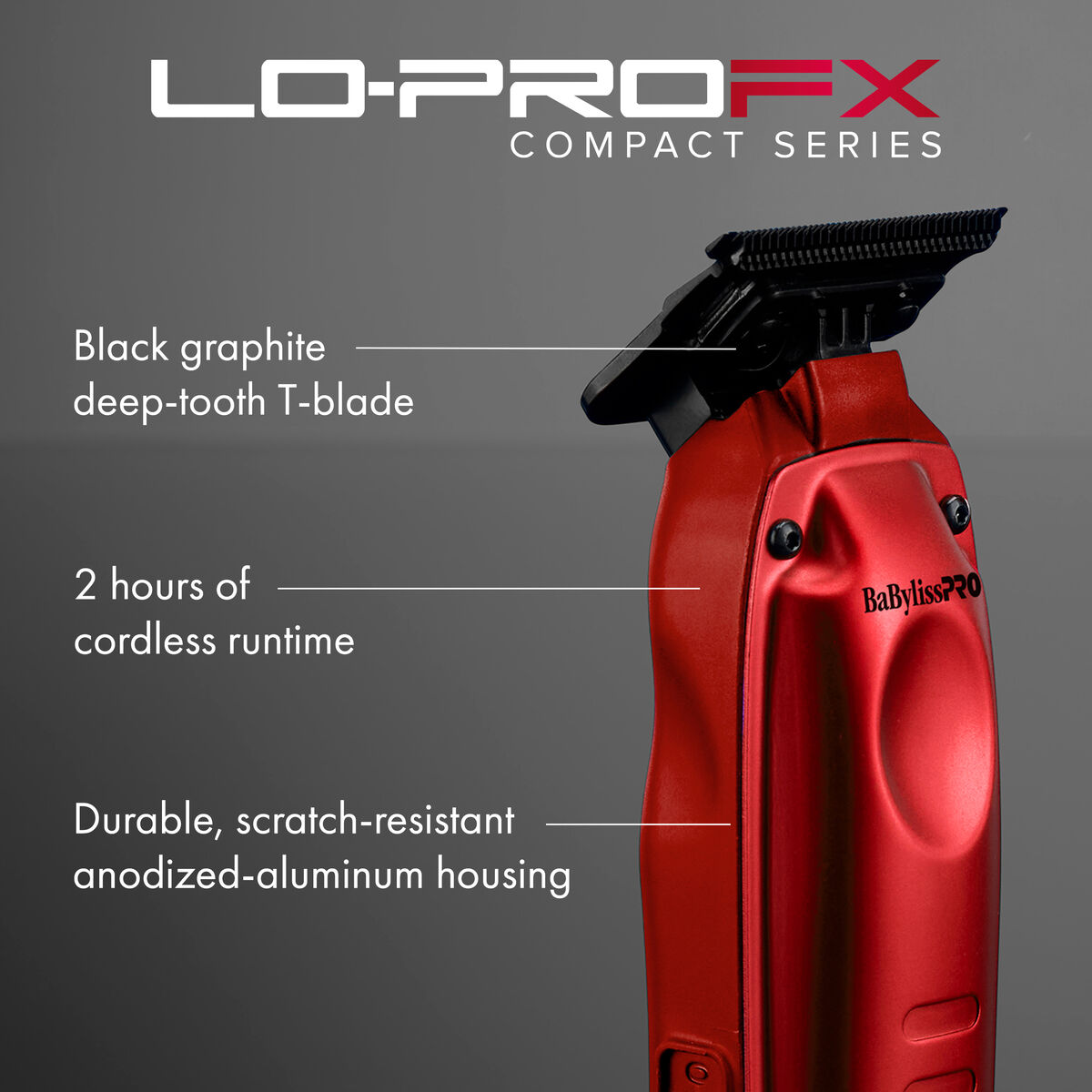 BaBylissPRO&reg; Limited Edition LO-PROFX Compact Trimmer (Red), , hi-res 5