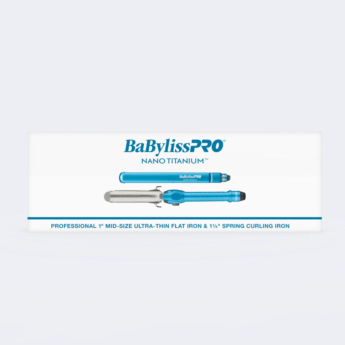BaBylissPRO&reg; Nano Titanium&trade; 1&frac14;" Spring Curl Iron & 1" Ultra-Thin Flat Iron Prepack, , hi-res 2