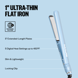BaBylissPRO&reg; Nano Titanium&trade; Limited Edition 1" Digital Ultra-Thin Flat Iron (Iced Blue), , hi-res 5
