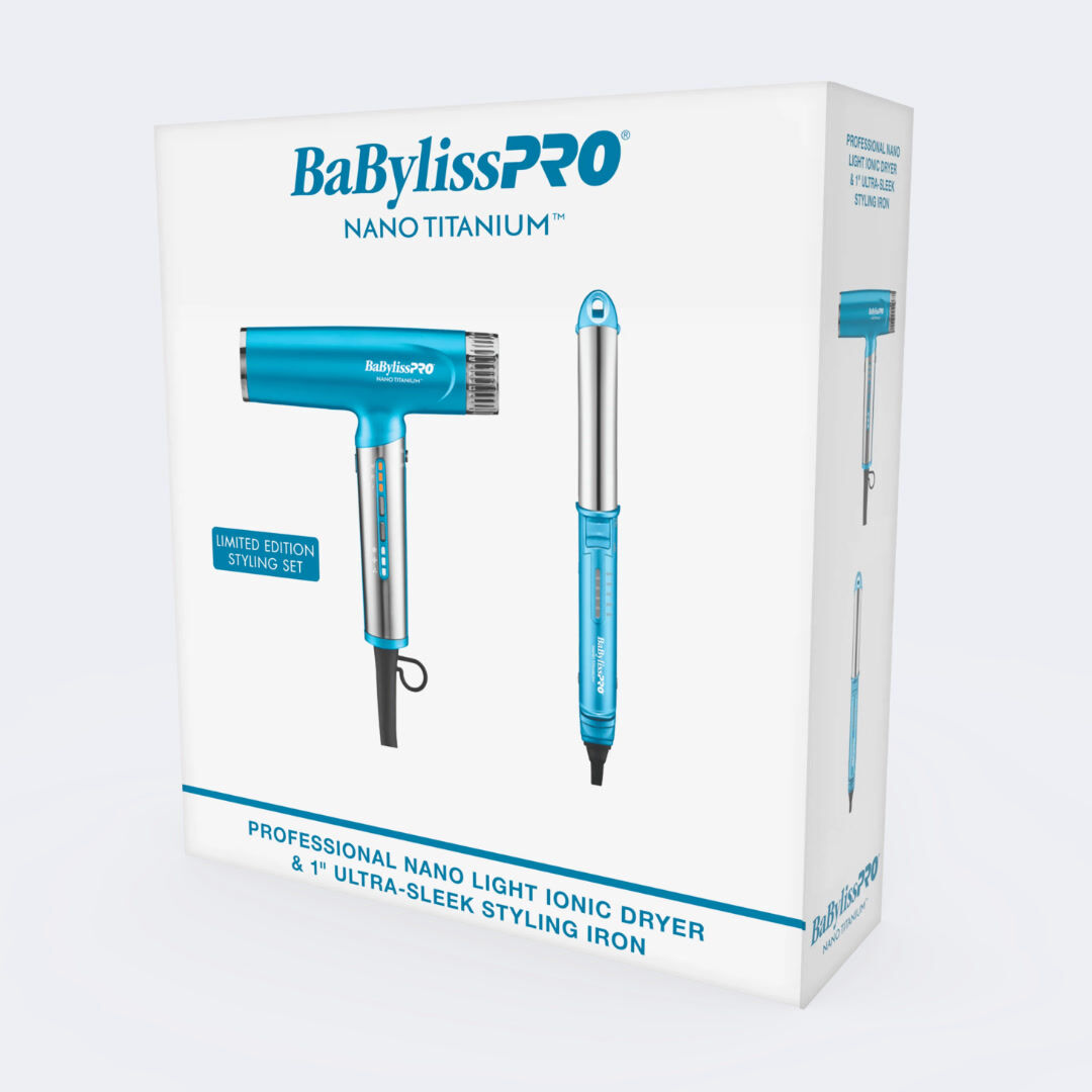 ナノカレント・リーマドンナ Nano Titanium Styling Set: Nano Light Hair Dryer & Ultra-Sleek