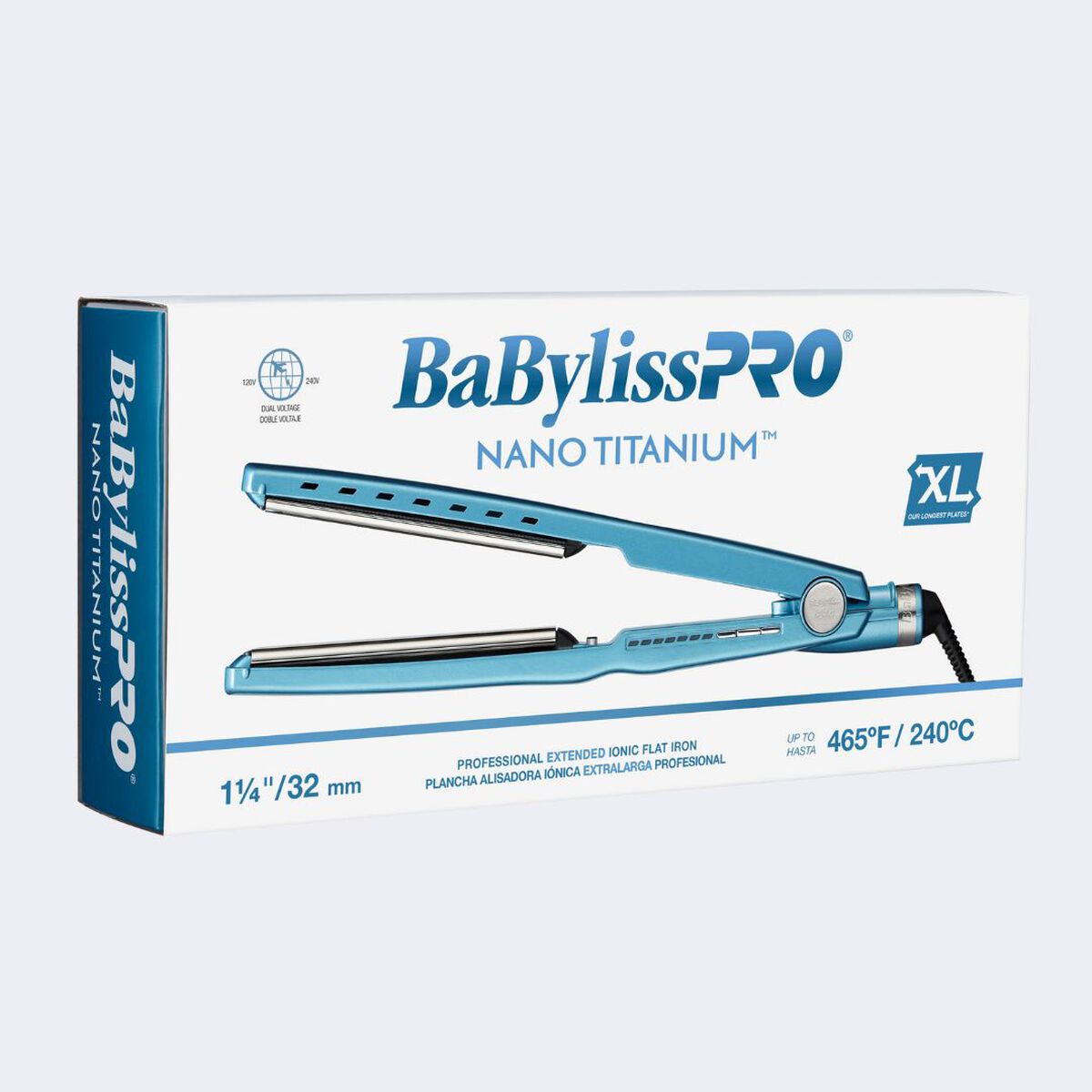 BaBylissPRO&reg; Nano Titanium&trade; Professional Extended 1 1/4" Ionic Flat Iron, , hi-res 7
