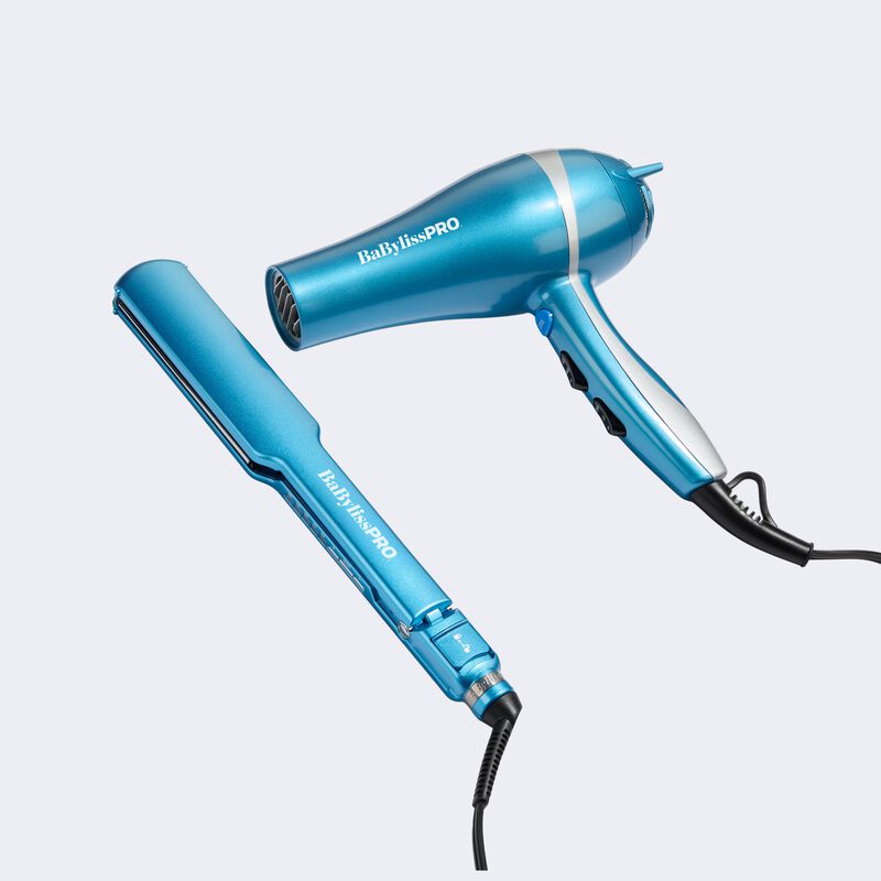 BaBylissPRO&reg; Nano Titanium&trade; Lightweight Ionic Dryer & 1&frac12;" Digital Ultra-Thin Flat Iron Prepack, , hi-res