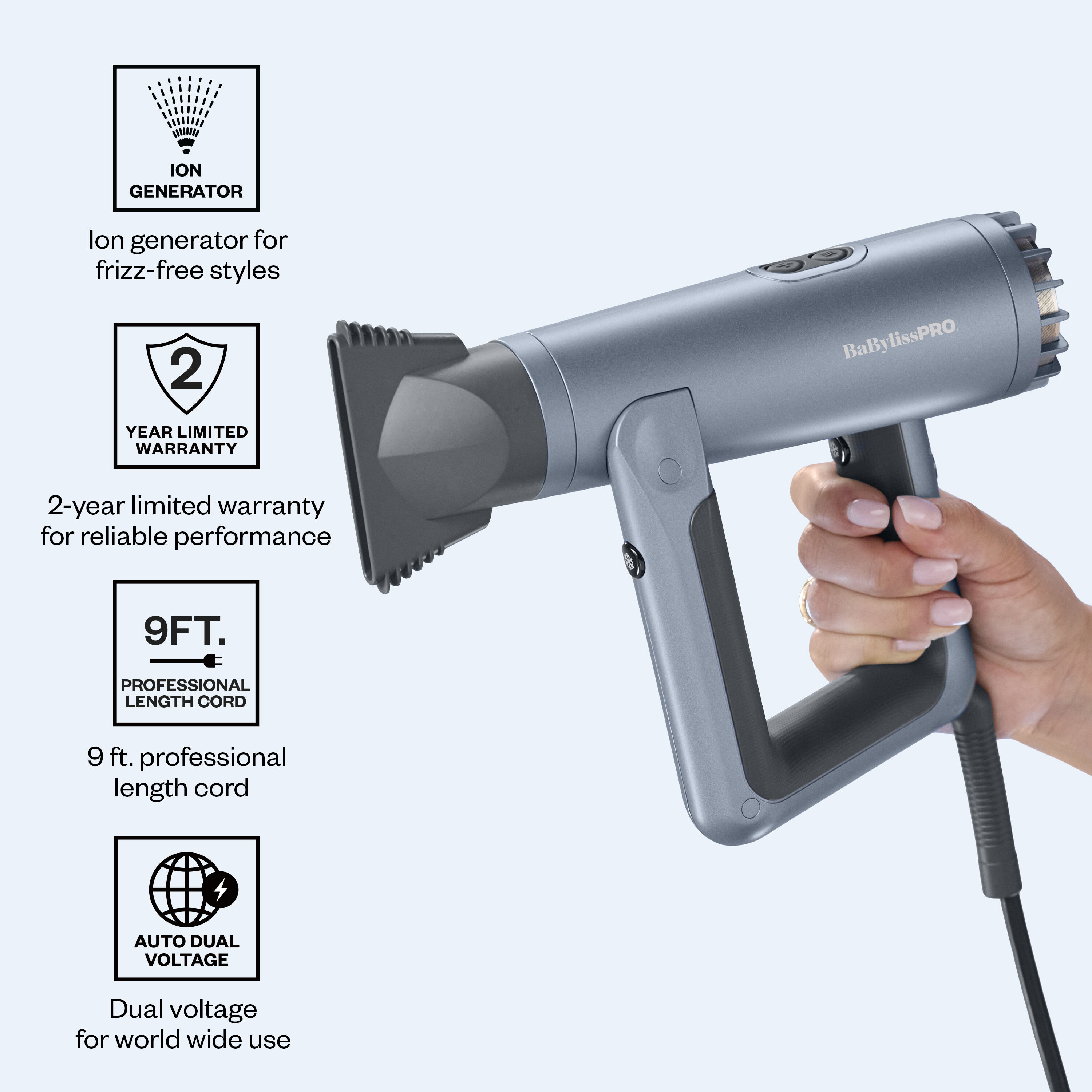 The AirSquare High-Speed Hair Dryer (BNTASQ1) | BaBylissPRO