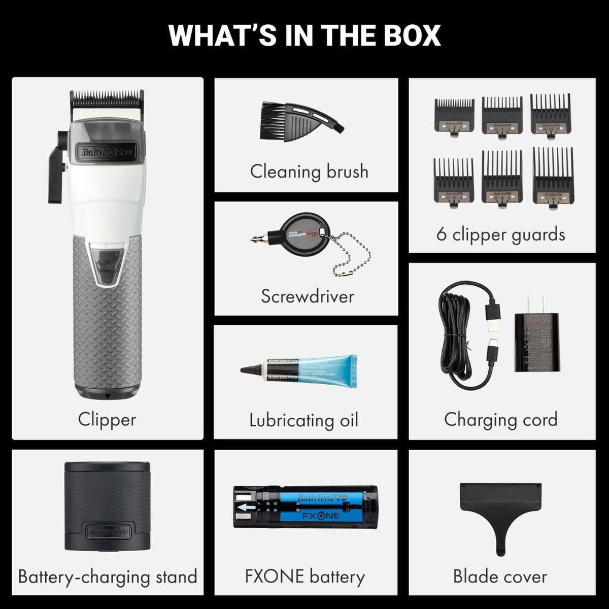 BaBylissPRO&reg; Limited Edition FXONE All-Metal Interchangeable Battery Clipper FrostByte, , hi-res 7