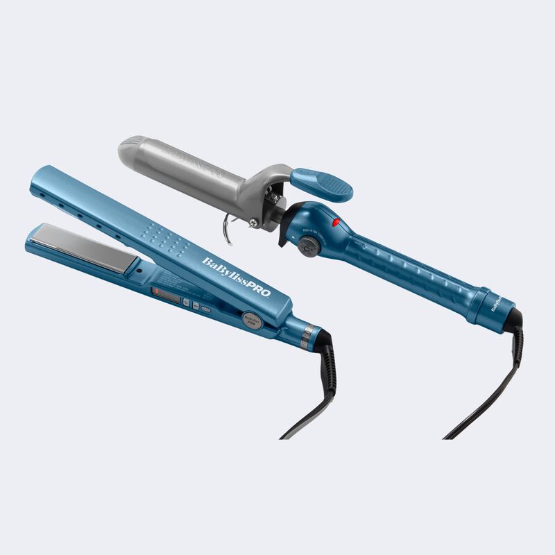 BaBylissPRO&reg; Nano Titanium&trade; Limited Edition 1&frac14;" Digital Ionic Flat Iron & 1&frac14;" Spring Curling Iron Prepack, , hi-res
