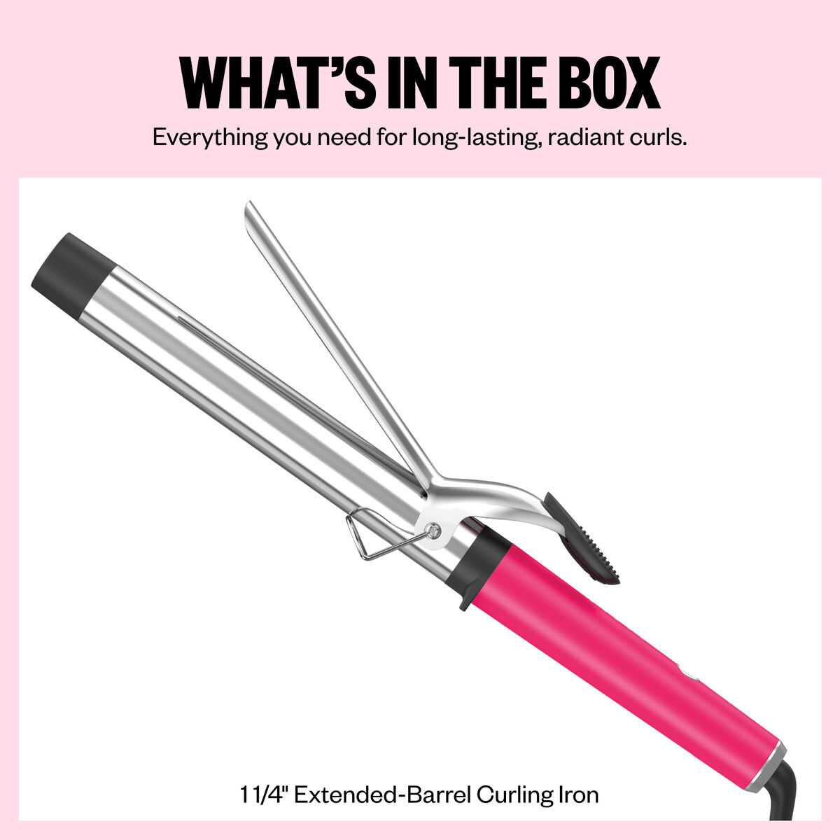 BaBylissPRO&reg; Limited Edition Extended-Barrel 1&frac14;" Curling Iron (Hot Pink), , hi-res 5
