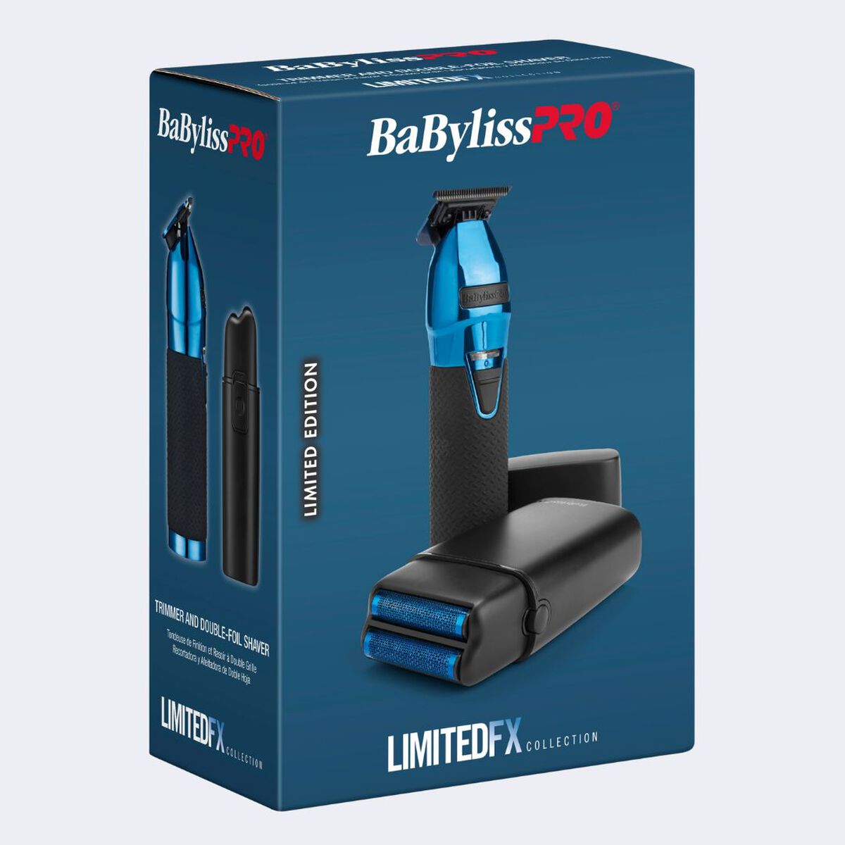 BaBylissPRO&reg; LimitedFX Black & Blue Trimmer & Double-Foil Shaver Gift Set, , hi-res 3