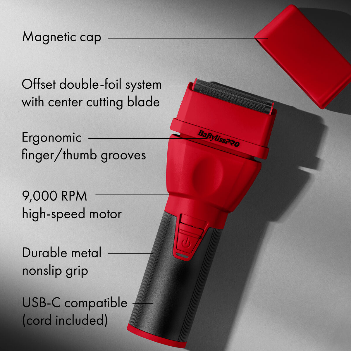 BaBylissPRO&reg; COREFX Double-Foil Shaver (Limited Edition Red), , hi-res 5