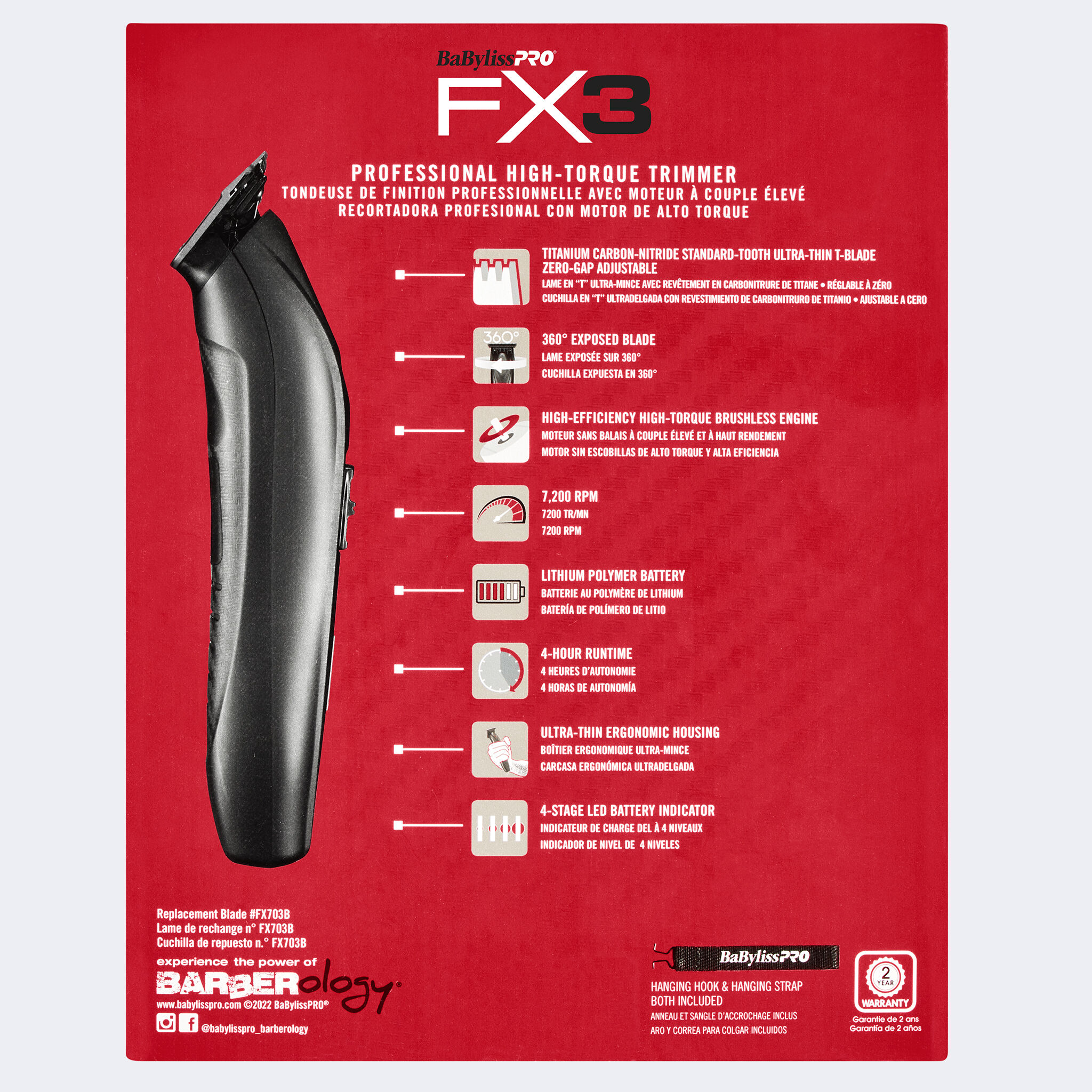 BaBylissPRO FX3 Professional Hi Torque Trimmer