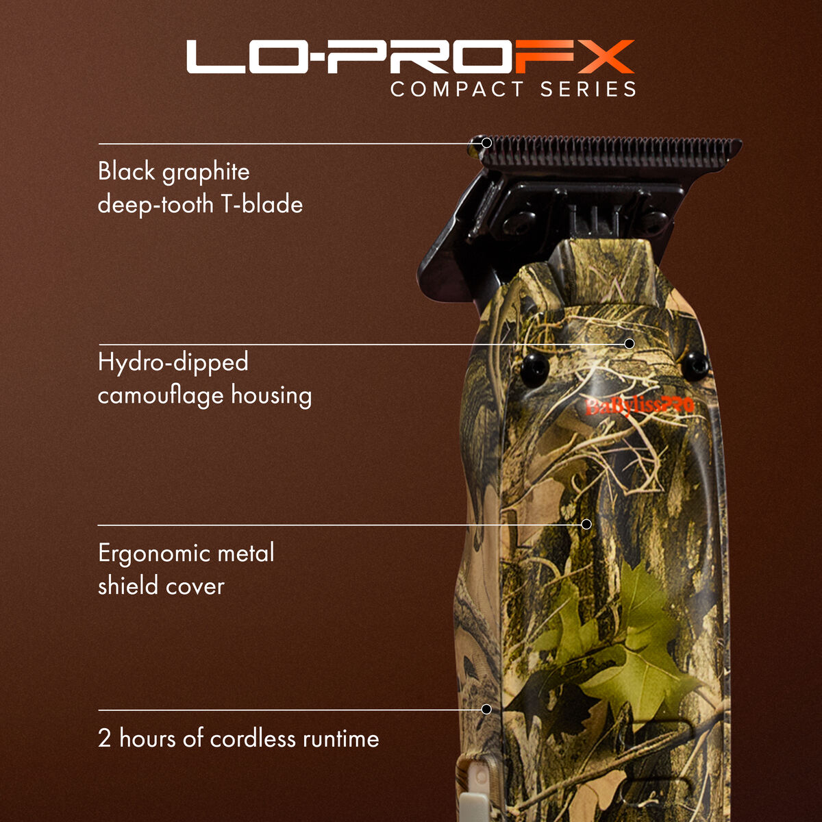 BaBylissPRO&reg; Limited Edition LO-PROFX Compact Trimmer (Camo), , hi-res 6
