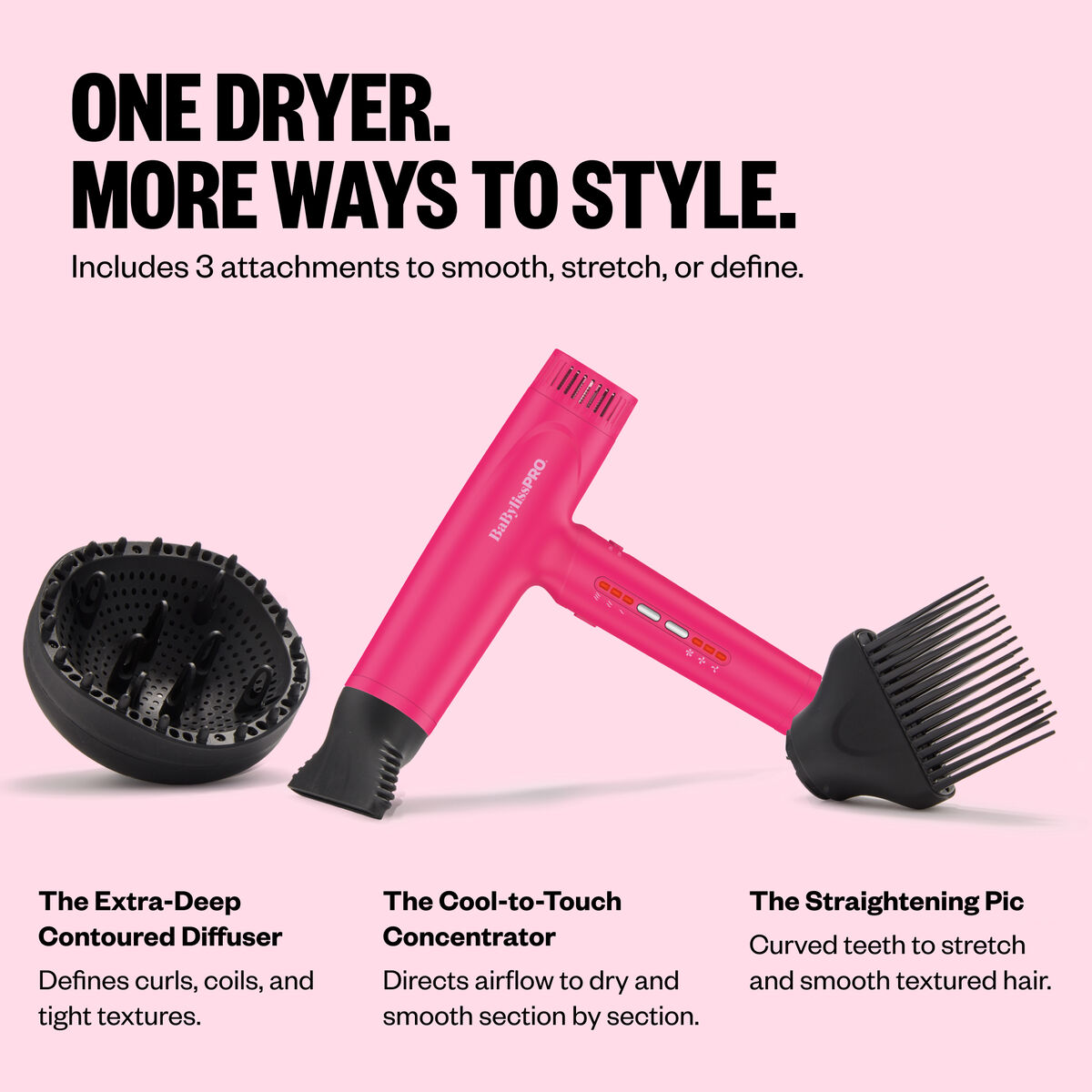 BaBylissPRO&reg; Limited Edition Nano Light High-Speed Ionic Dryer (Hot Pink), , hi-res 4