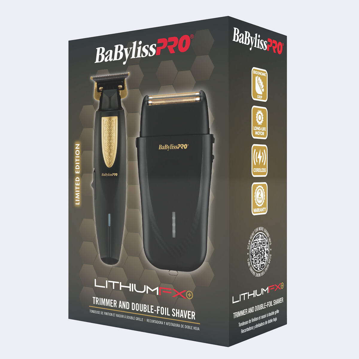 BaBylissPRO&reg; LithiumFX+ Trimmer and Double-Foil Shaver Prepack, , hi-res 2