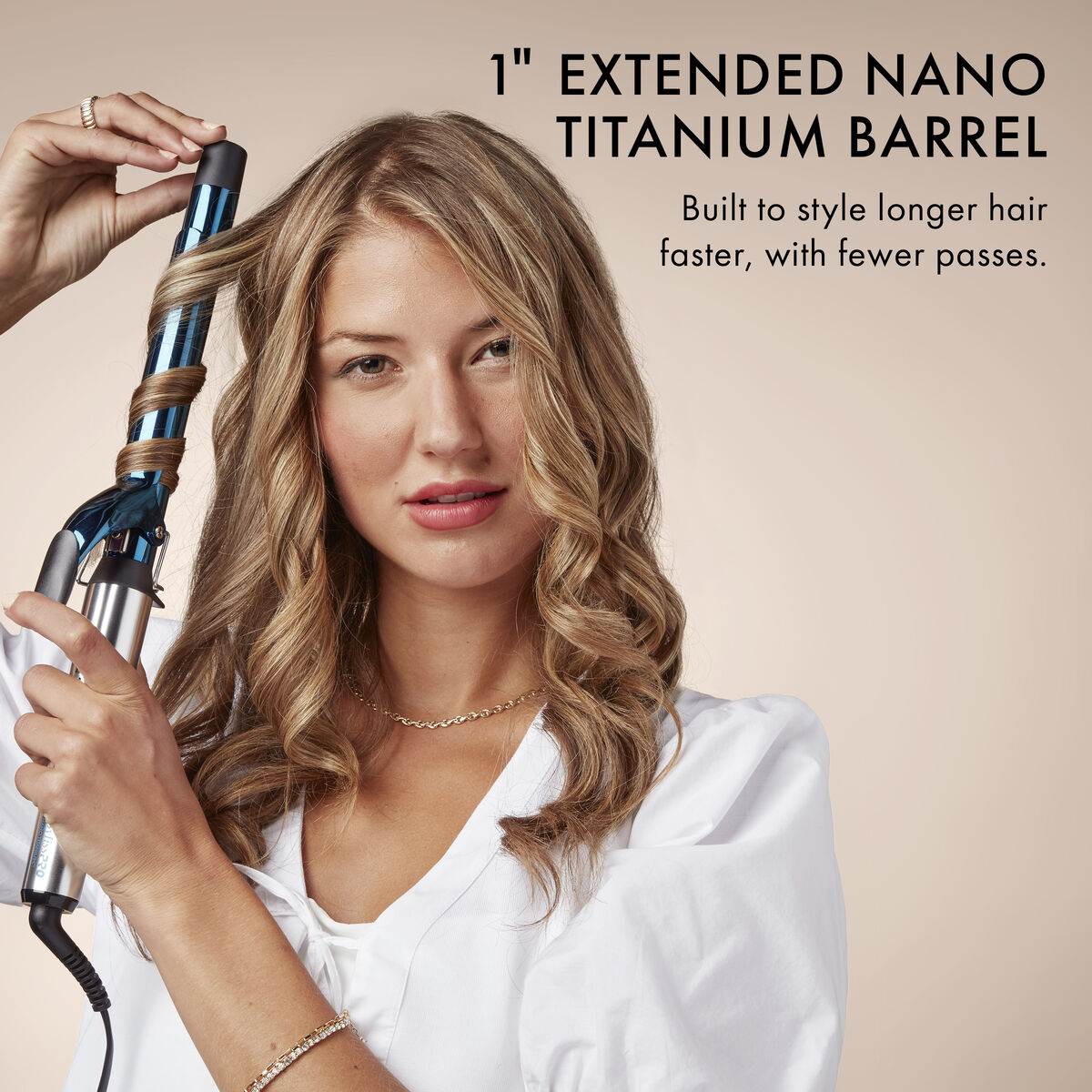 BaBylissPRO&reg; Nano Titanium&trade; 1" Extended Barrel Curling Iron, , hi-res 3