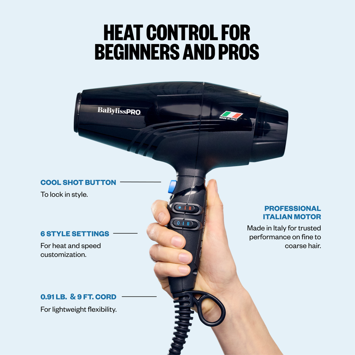 BaBylissPRO&reg; Rapido&reg; Ionic Italian Dryer, , hi-res 6