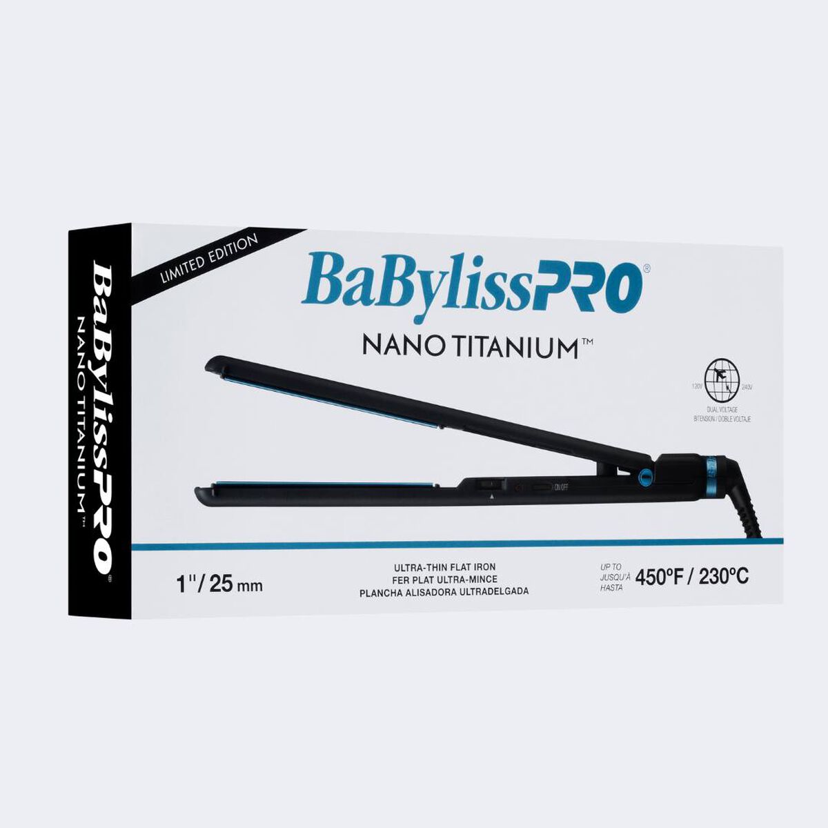 BaBylissPRO&reg; Nano Titanium&trade; Limited Edition Black & Blue 1" Ultra-Thin Flat Iron, , hi-res 6