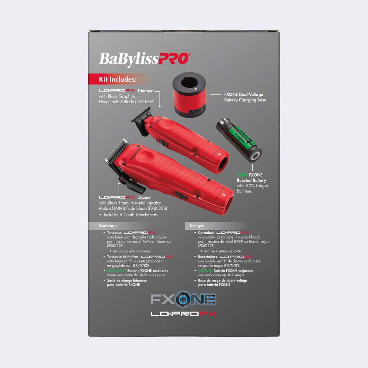 BaBylissPRO&reg; FXONE&trade; Lo-ProFX Limited Edition Matte Red Clipper, Trimmer & Boosted Battery Gift Set, , hi-res 4