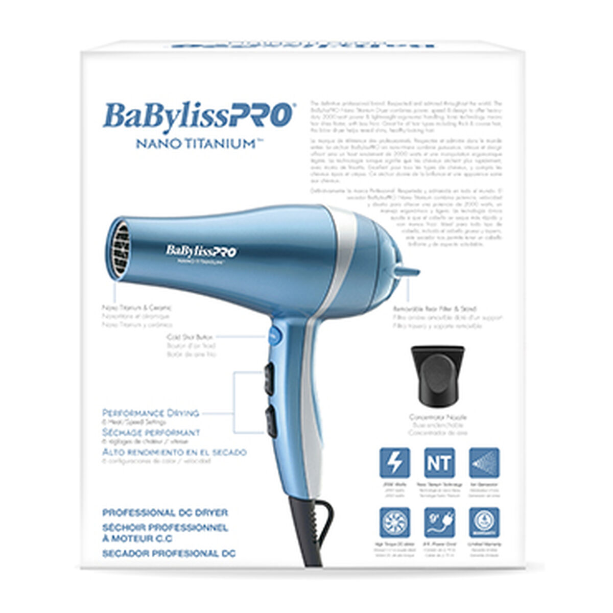 BaBylissPRO&reg; Nano Titanium&trade; Dryer, , hi-res 5
