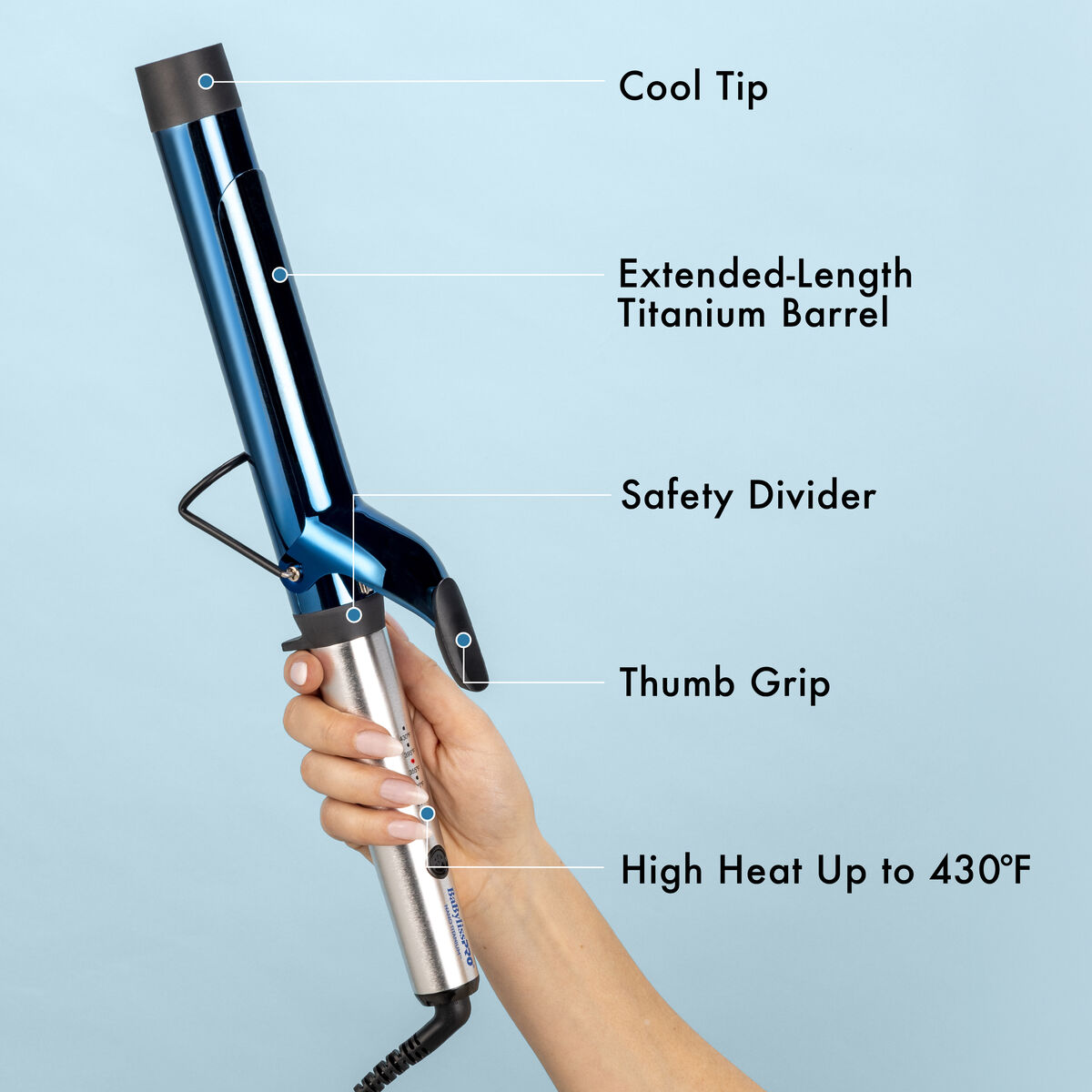 BaBylissPRO&reg; Nano Titanium&trade; 1&frac12;" Extended Barrel Curling Iron, , hi-res 5