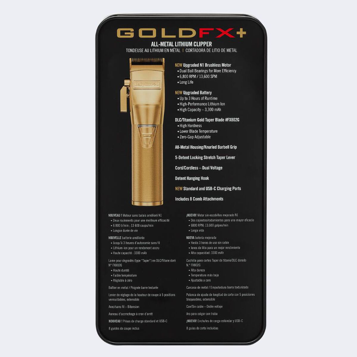 BaBylissPRO&reg; GoldFX+ All-Metal Lithium Clipper, , hi-res 6