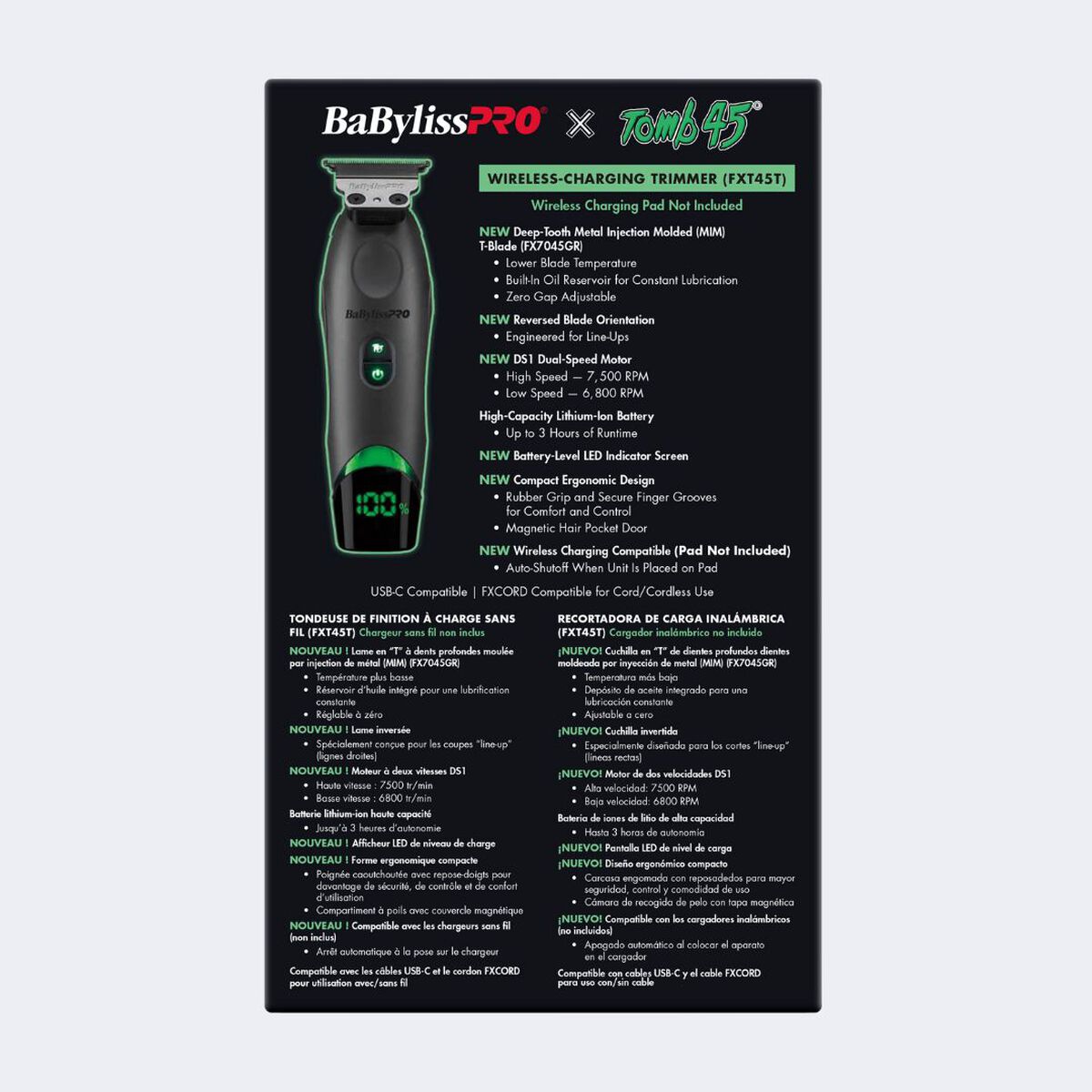 BaBylissPRO&reg; x Tomb45&reg; Wireless-Charging Trimmer, , hi-res 15