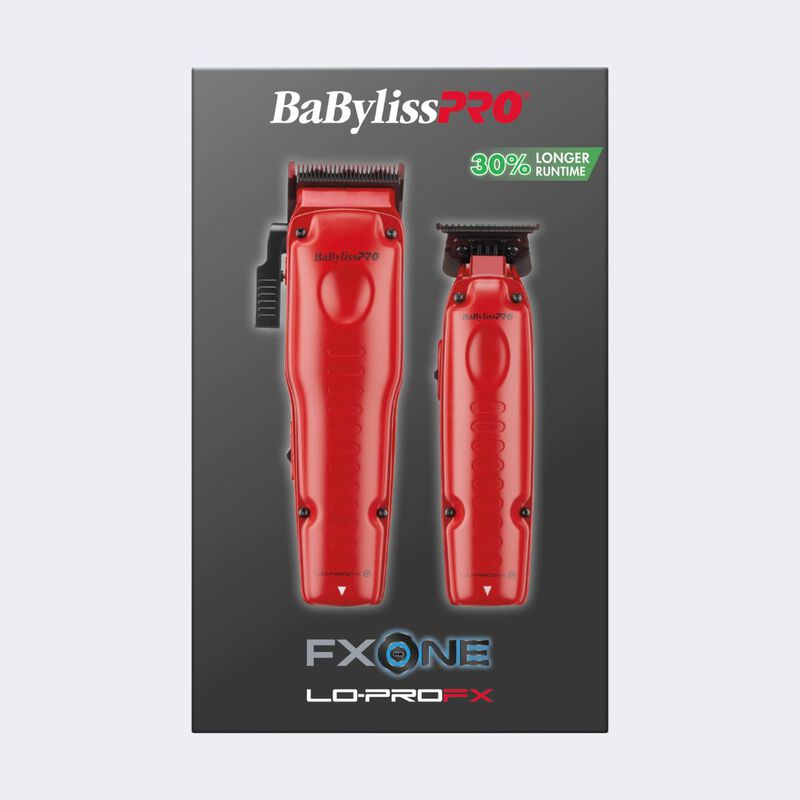 BaBylissPRO&reg; FXONE&trade; Lo-ProFX Limited Edition Matte Red Clipper, Trimmer & Boosted Battery Gift Set, , hi-res