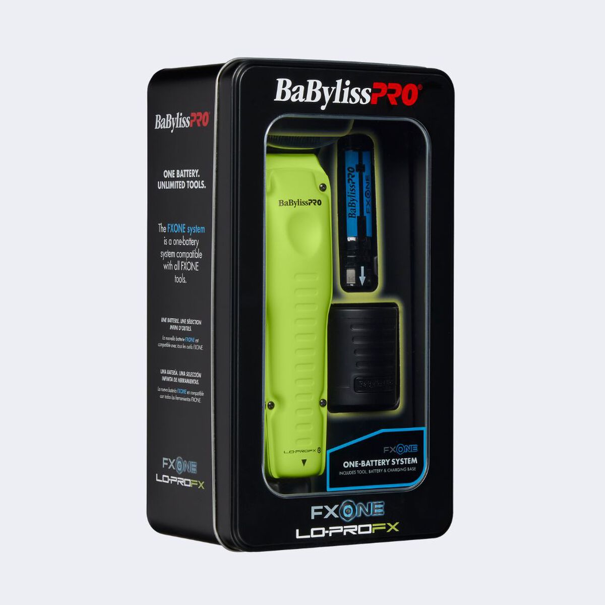 BaBylissPRO&reg; FXONE&trade; Lo-ProFX Limited Edition Neon Yellow Clipper (Kit Includes Charging Base & Battery), , hi-res 3