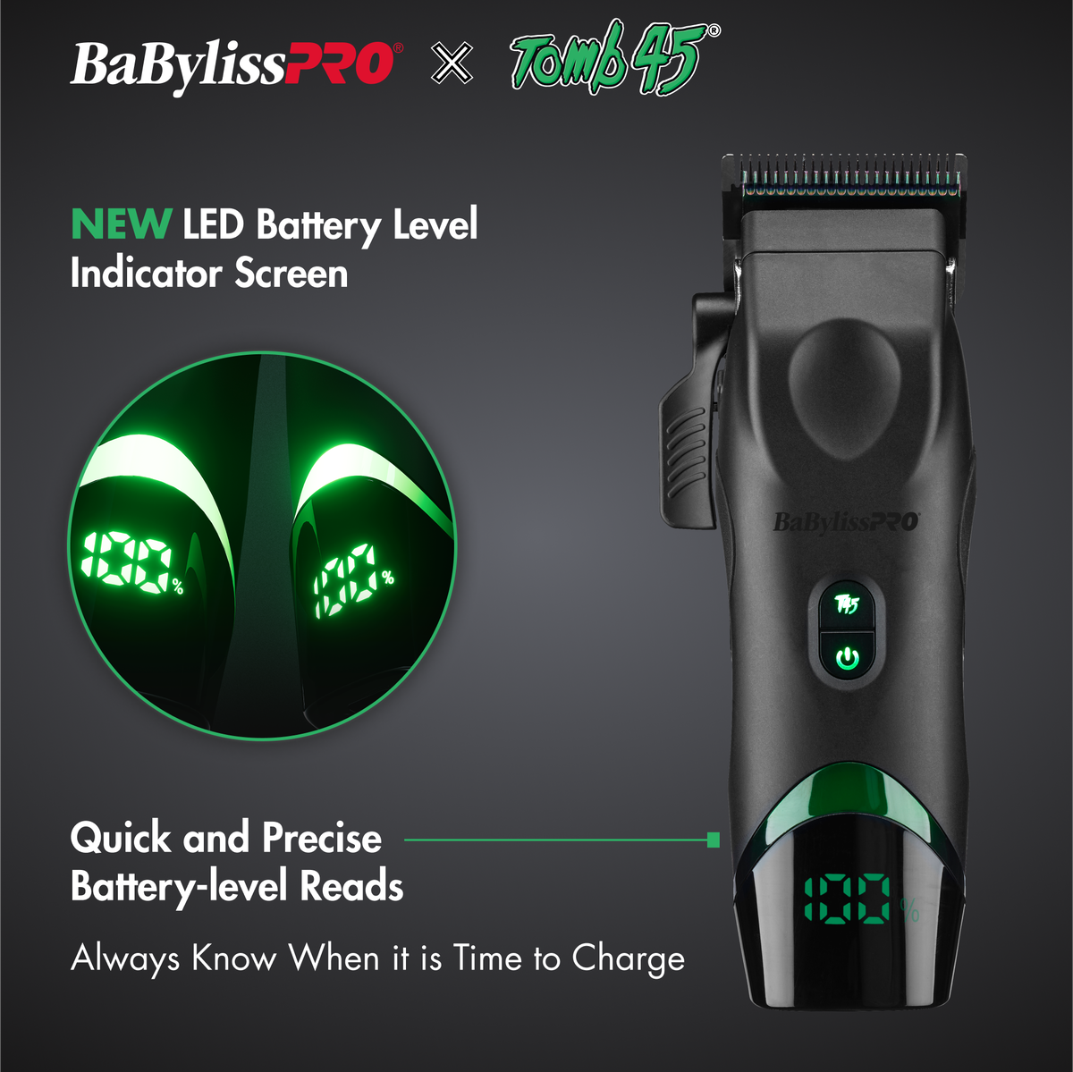 BaBylissPRO&reg; x Tomb45&reg; Wireless-Charging Clipper, , hi-res 6