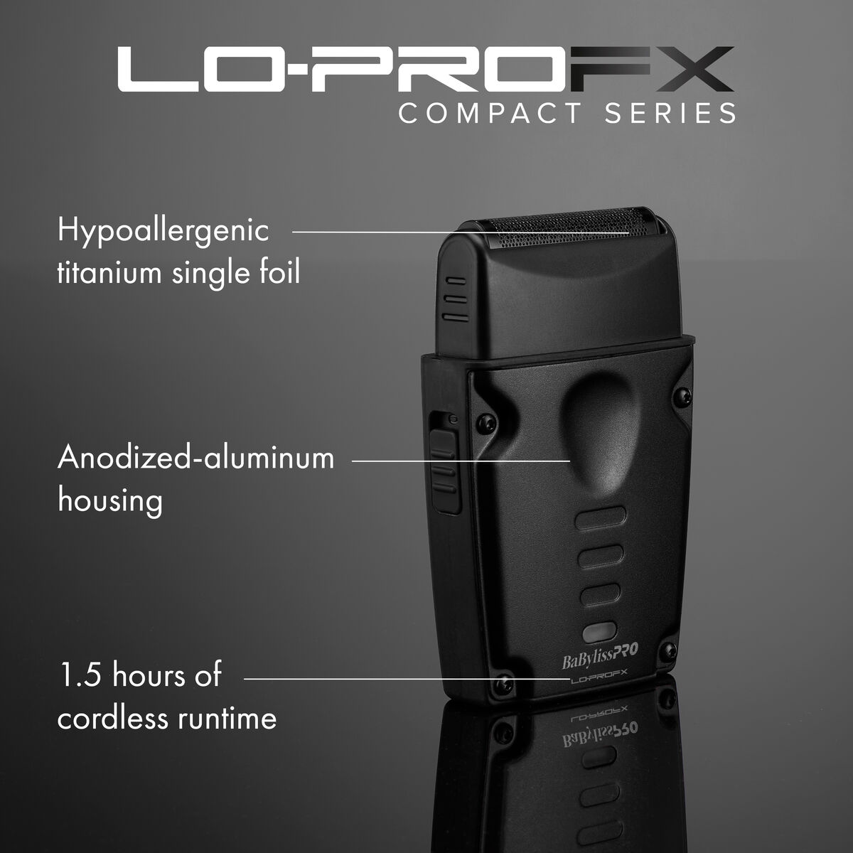 BaBylissPRO&reg; LO-PROFX Compact Series Single-Foil Shaver (Matte Black), , hi-res 4